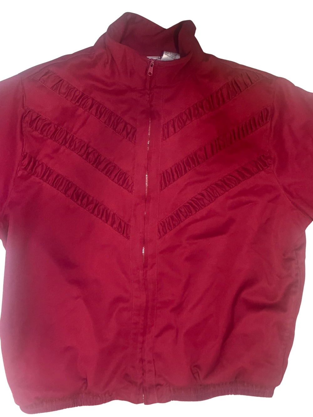 Women’s Western Style Dark Red Zip-Front Lightweight Jacket